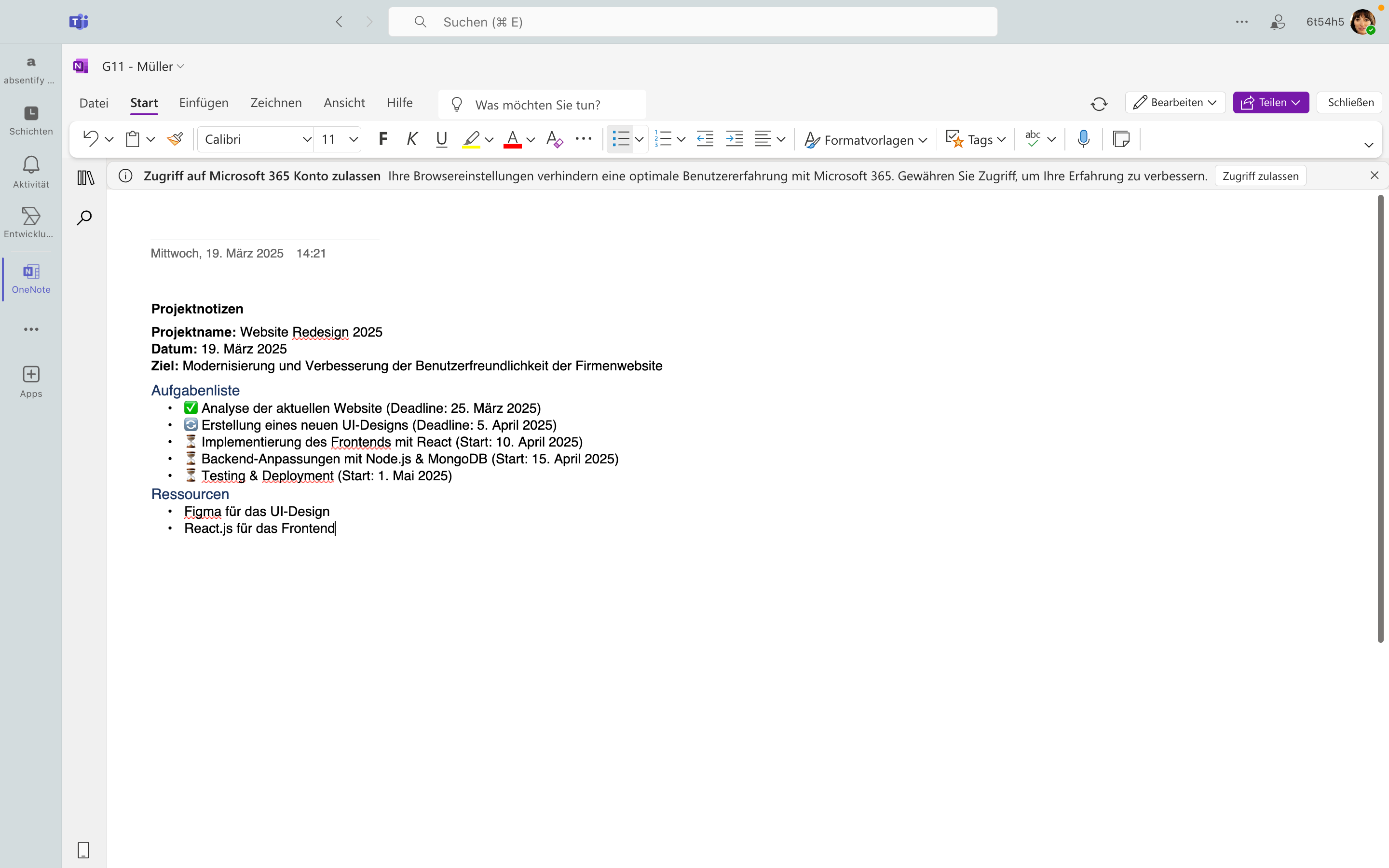 Integration mit Microsoft 365