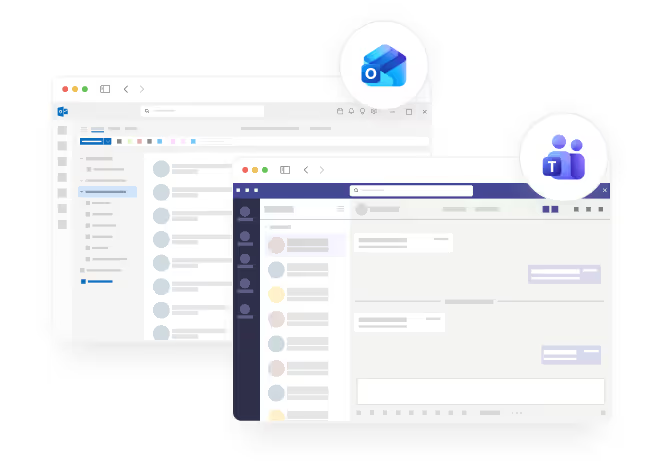 Native Integration in Microsoft Teams & Outlook