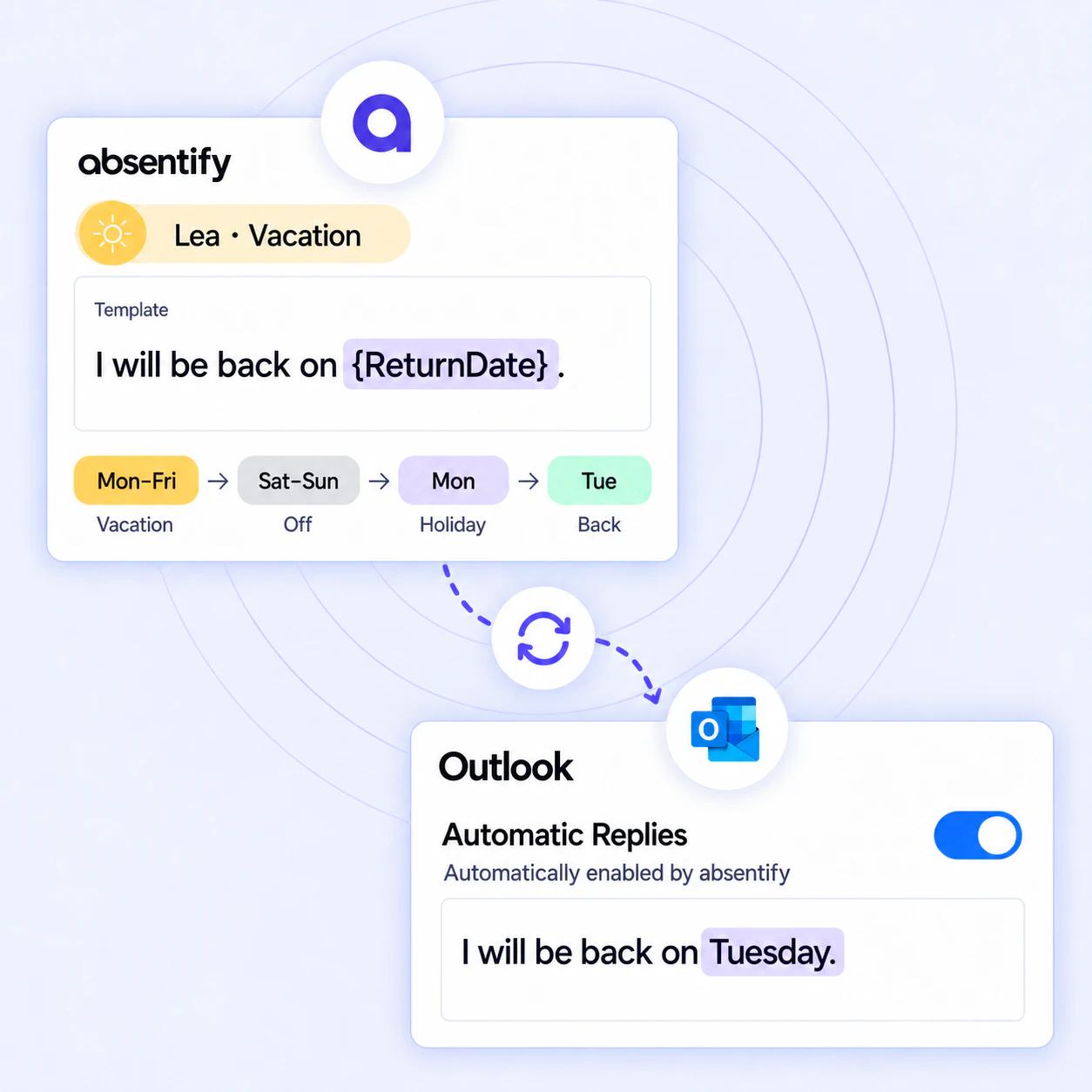 Company-wide out-of-office messages